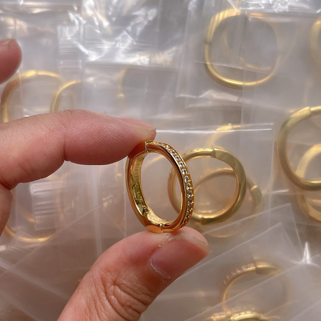 Tiffany Lock Diamonds 18K Yellow Gold Ring