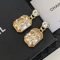 Chanel Crystals 18K Gold Earrings