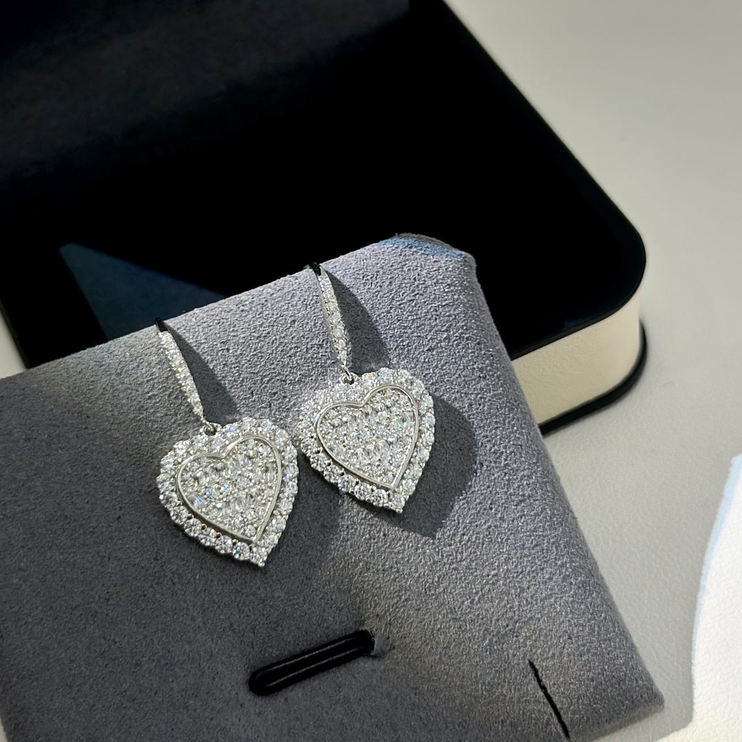 Tiffany Heart Diamonds 18K Gold Earrings