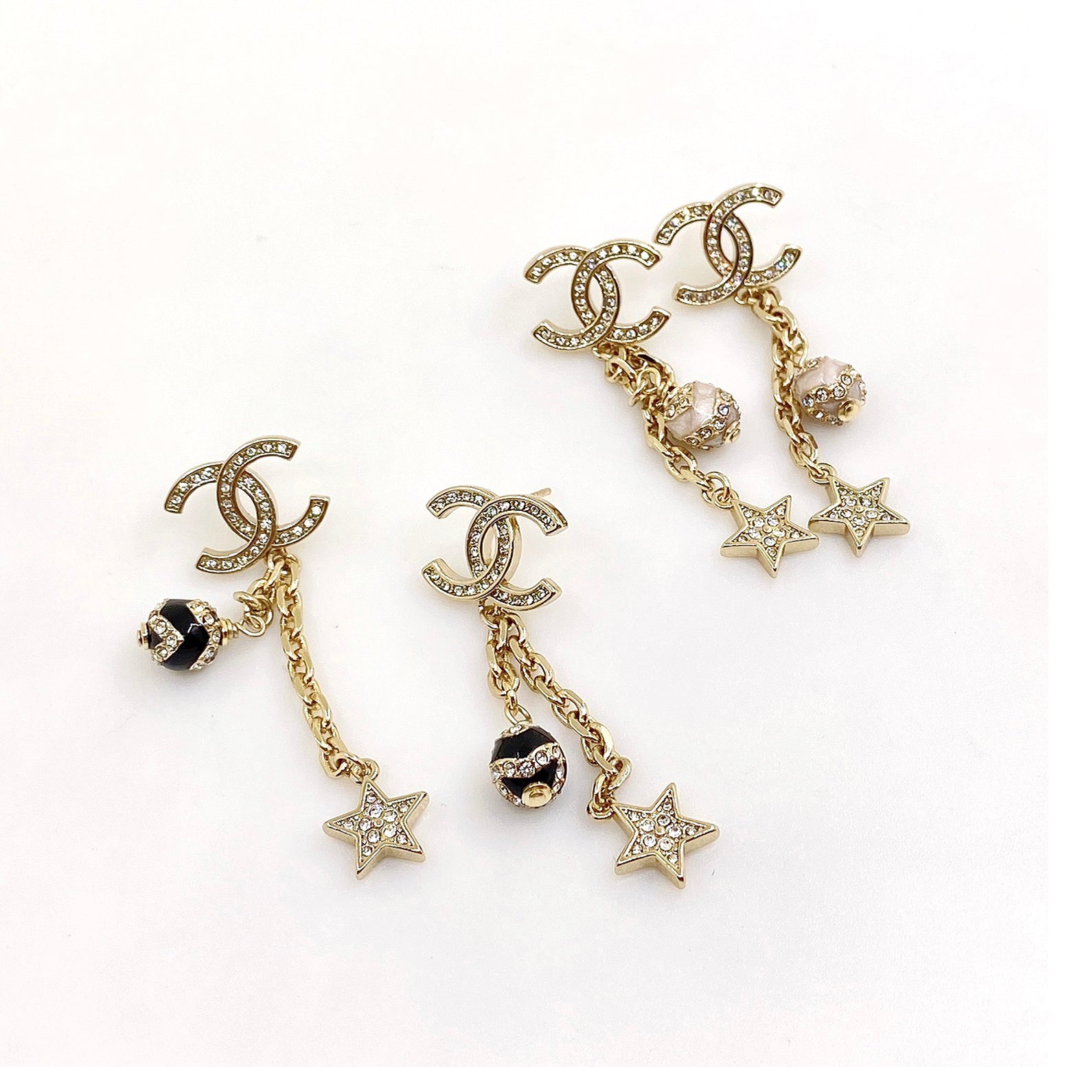 Chanel Star Pearls 18K Gold Earrings