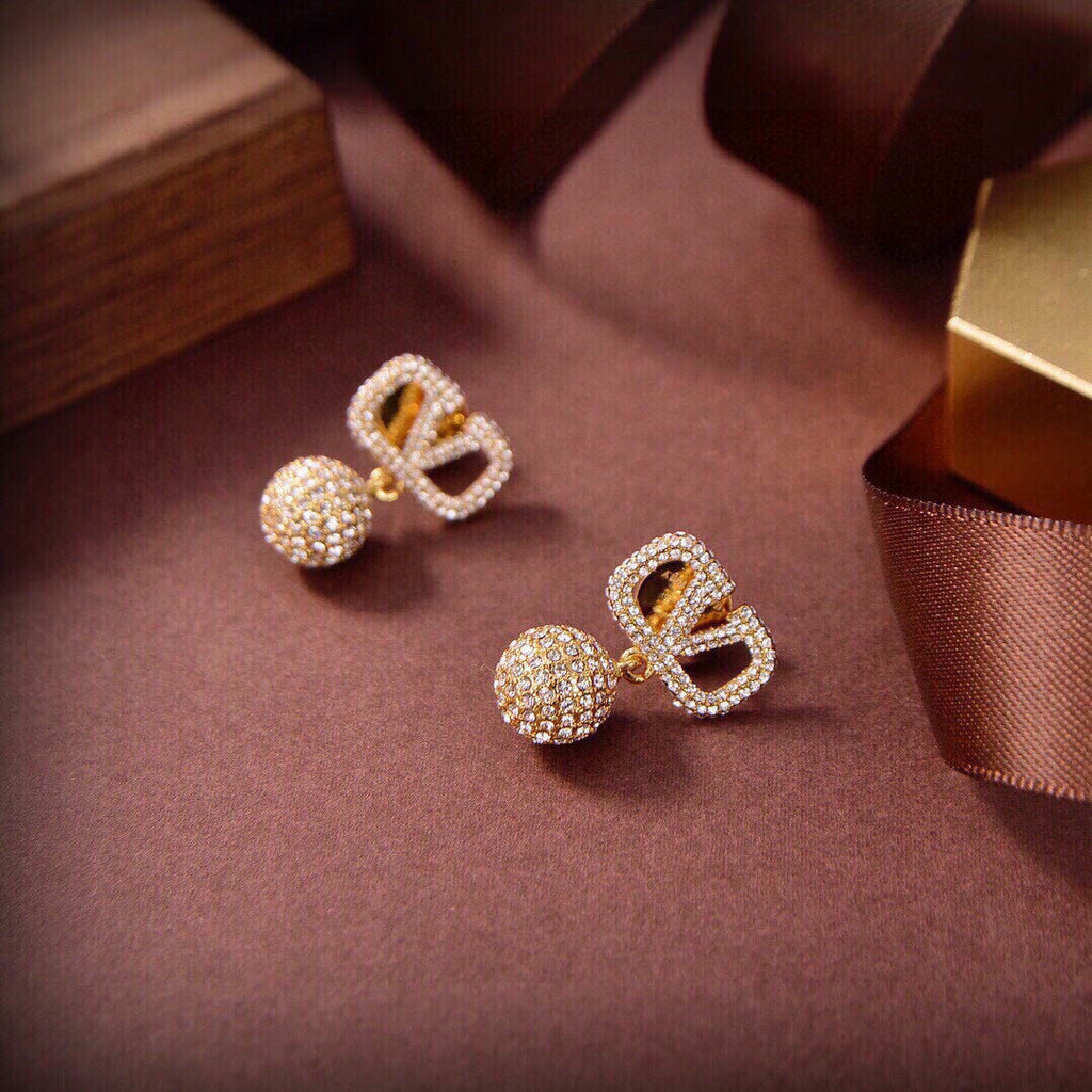 Valentino Diamonds 18K Gold Earrings