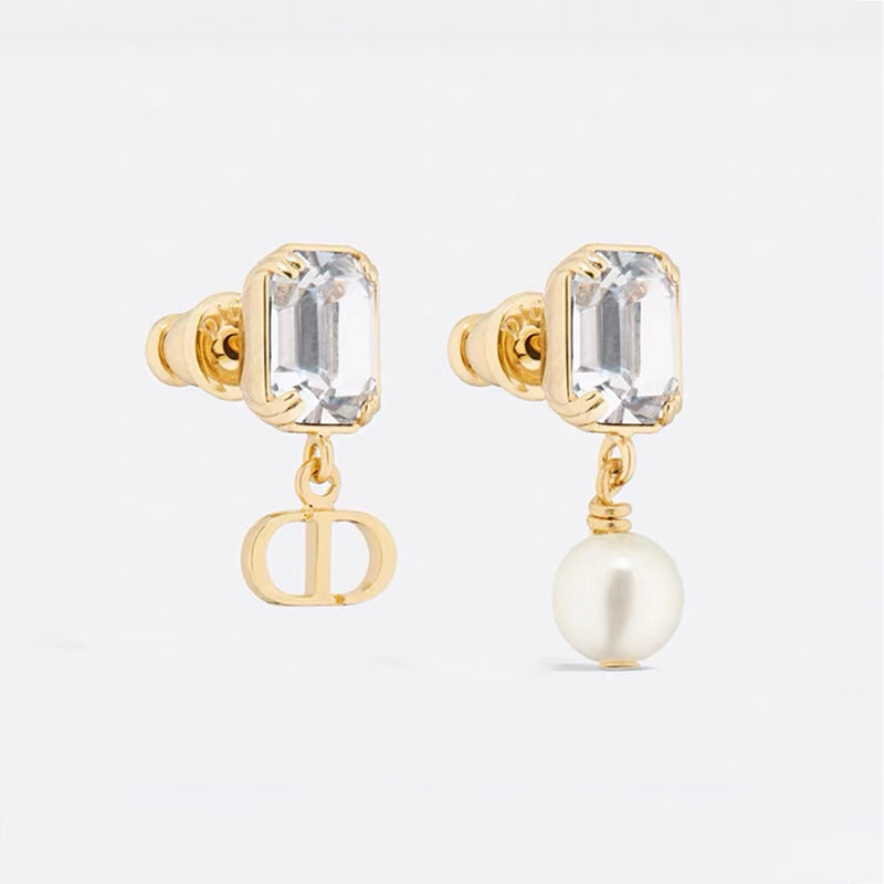 Dior Tribales Pearl Crystal 18K Gold Earrings