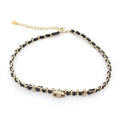 Chanel Leather Choker 18K Gold Necklace