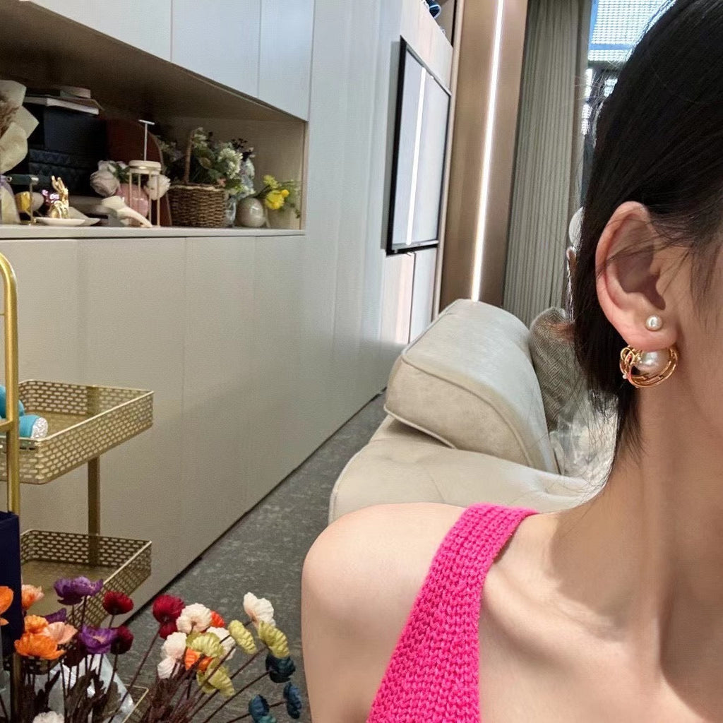 Dior D-Backstage 18K Gold Earrings