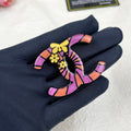 Chanel Pink Resin 18K Gold Brooch