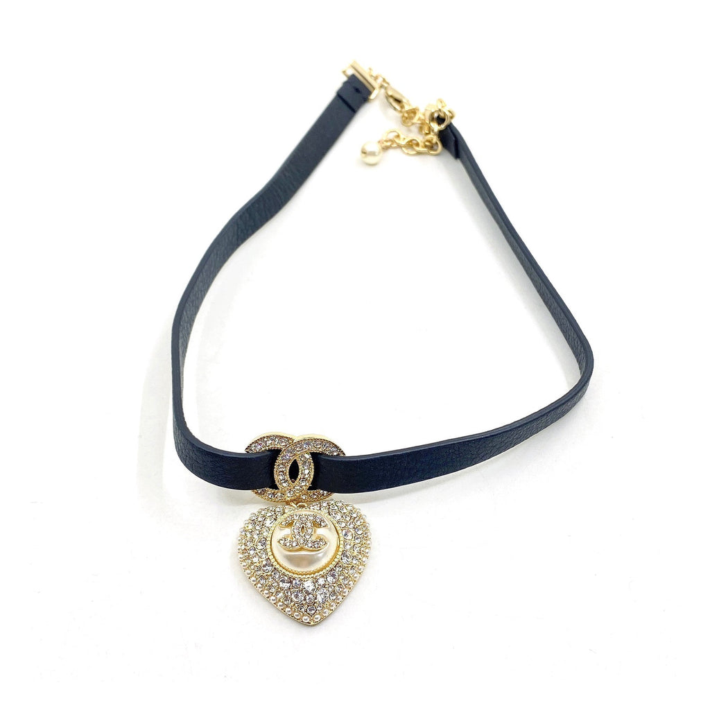 Chanel 2021 Leather Choker 18K Gold Necklace