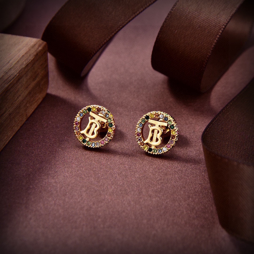 Balenciaga Color Crystals 18K Gold Earrings