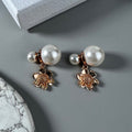 Dior Vintage Flower Pearl 18K Gold Earrings