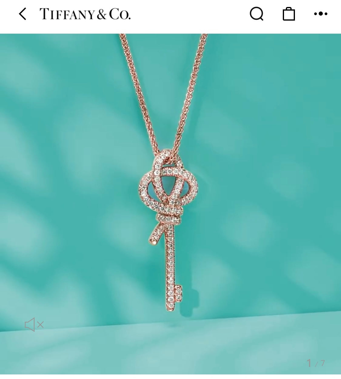 Tiffany Keys Woven Diamonds Large 18K Gold Necklace