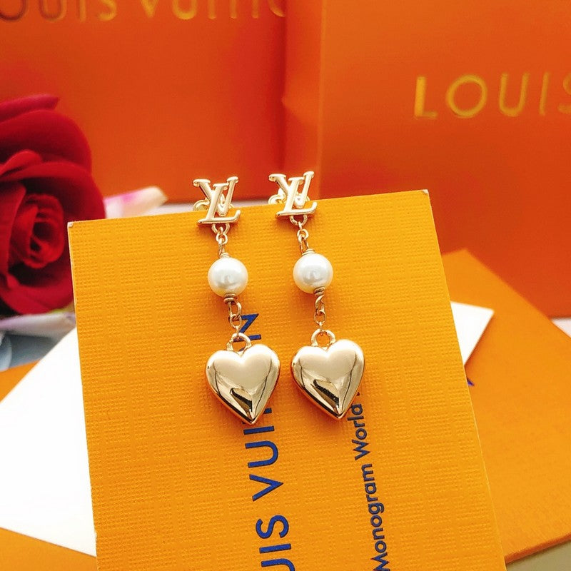 Louis Vuitton Heart 18K Gold Earrings