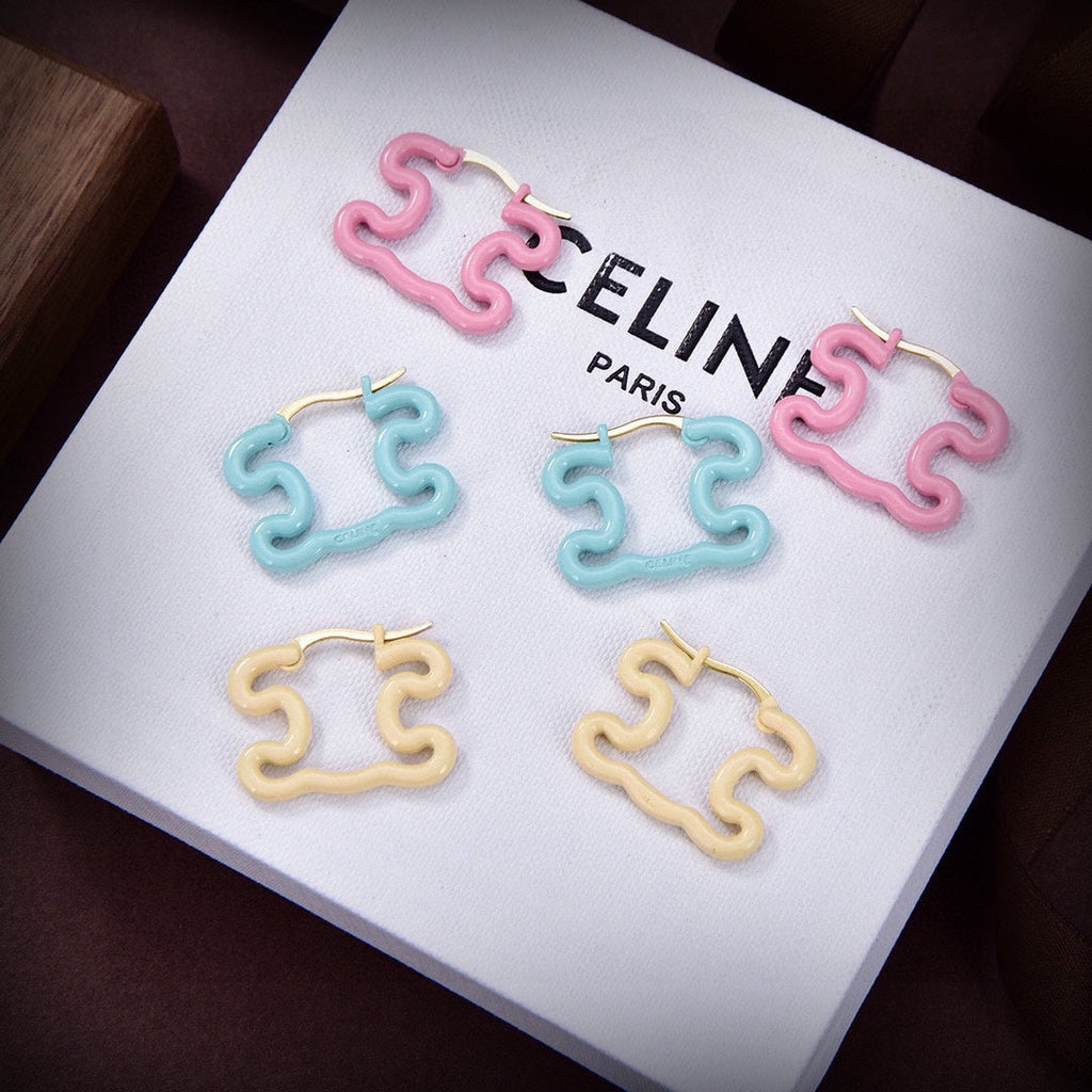 Celine Color Resin 18K Gold Earrings