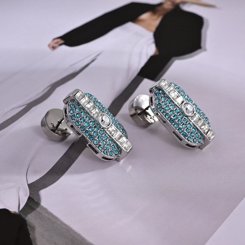 Miu Green Crystals 18K Gold Earrings