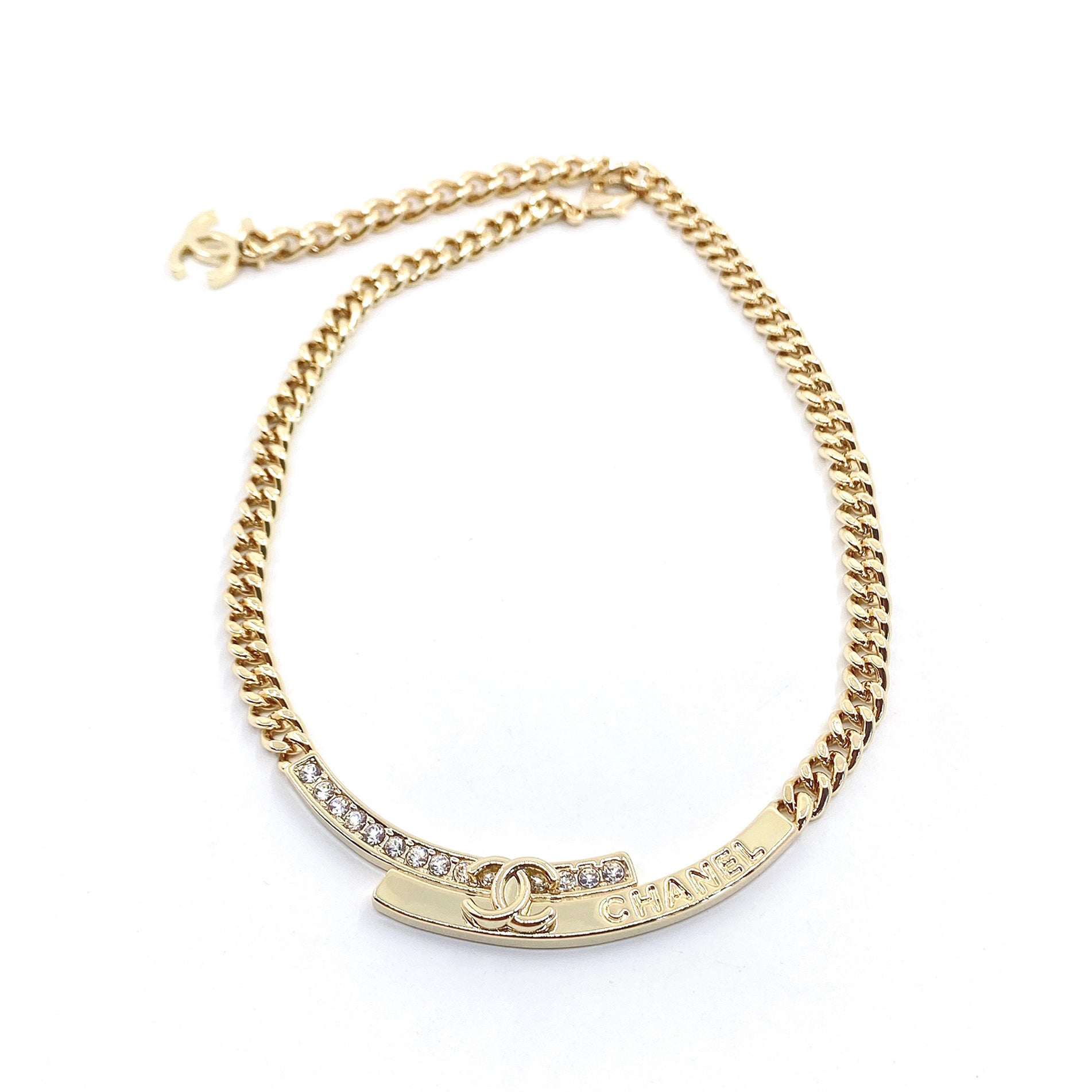 Chanel Diamonds Choker 18K Gold Necklace