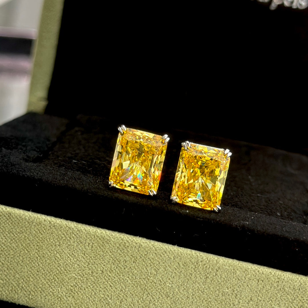 Tiffany Yellow Crystal 18K Gold Earrings