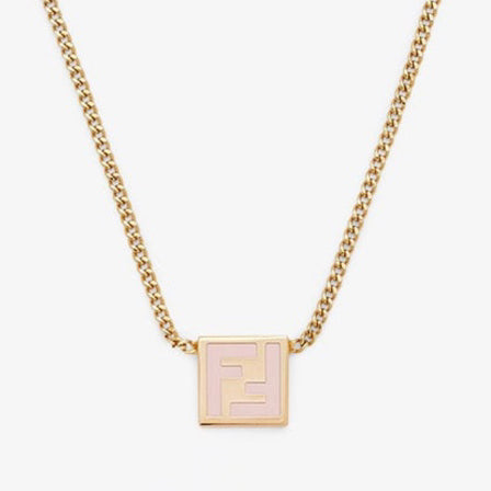 Fendi Forever Pink 18K Gold Necklace