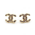 Chanel Full Crystals 18K Gold Earrings
