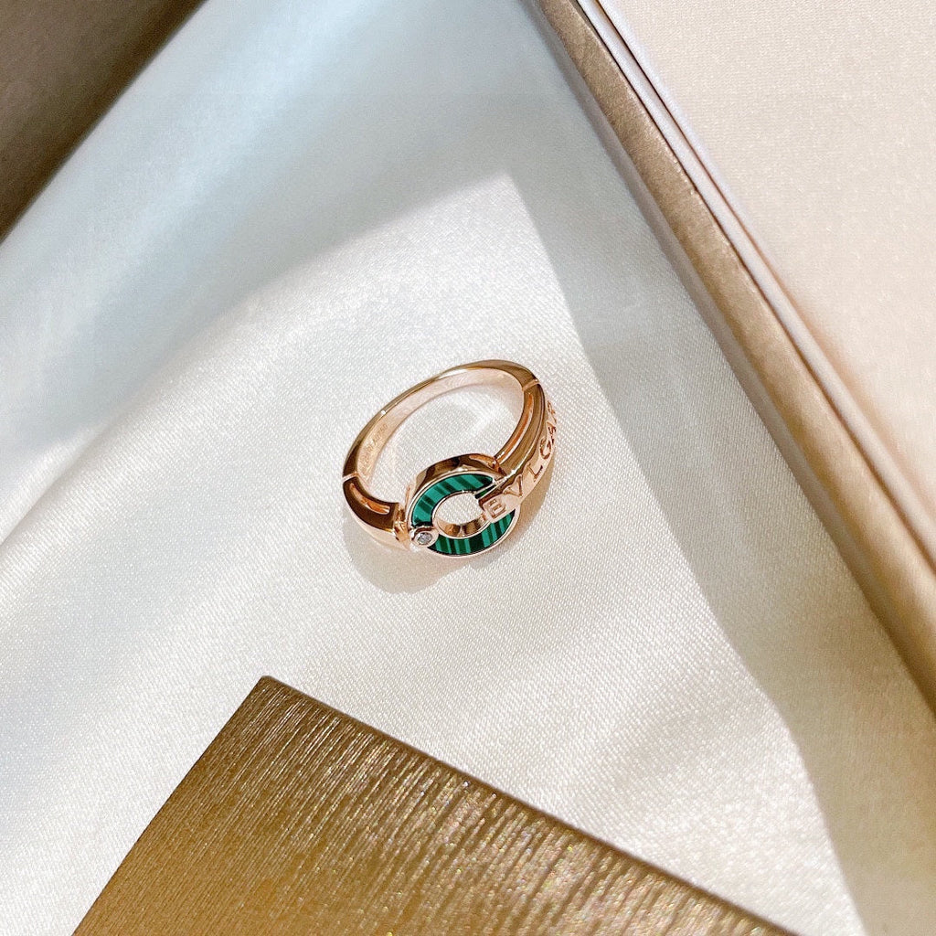 Bvlgari Malachite 18K Gold Ring