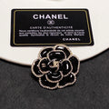 Chanel Black Flower 18K Gold Brooch