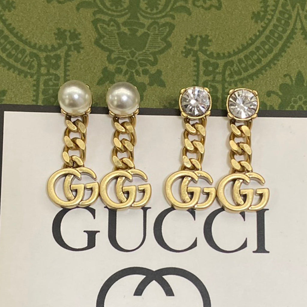 Gucci Double Chain 18K Gold Earrings