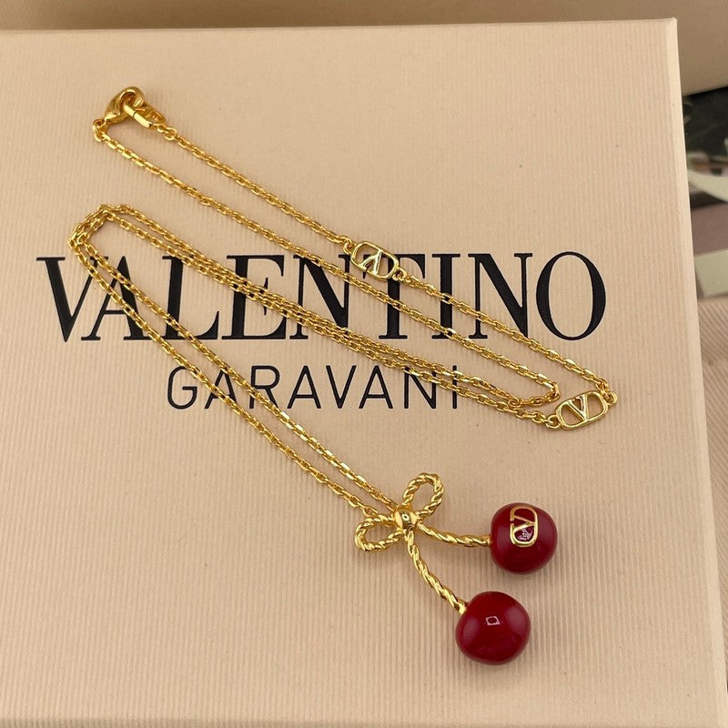 VLogo Red Cherry Gold 18K Gold Necklace