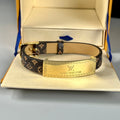 Louis Vuitton Leather 18K Gold Bracelet