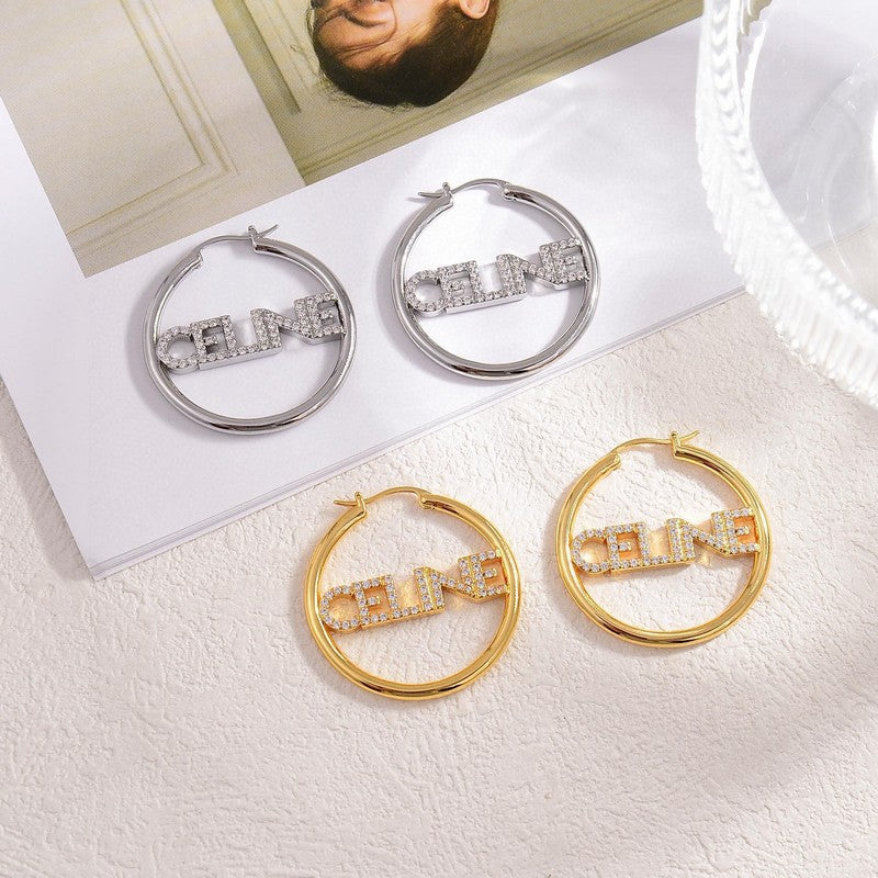 Celine Celine Diamond 18K Gold Earrings