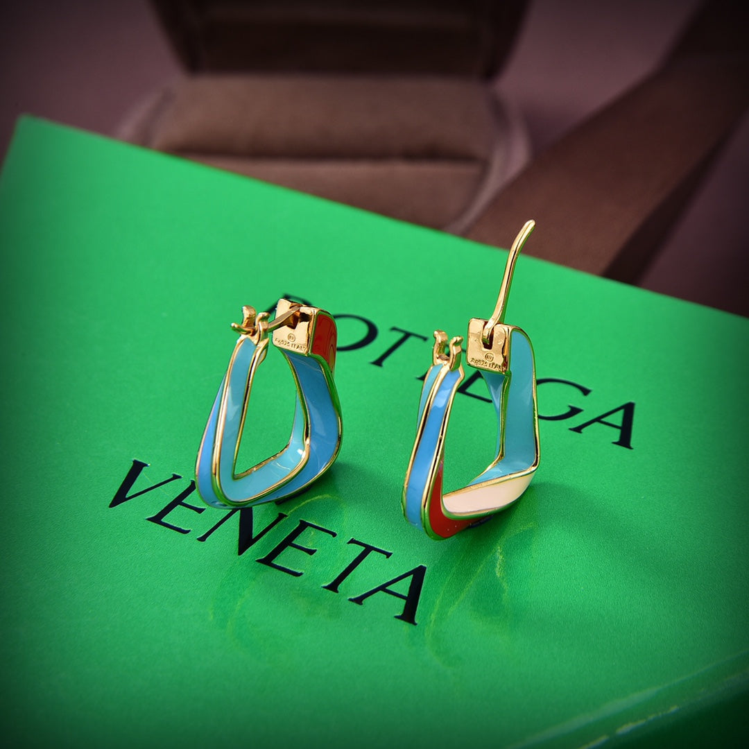 Bvlgari Twisted-triangle Hoop 18K Gold Earrings