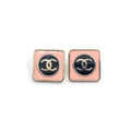 Chanel Square Pink 18K Gold Earrings