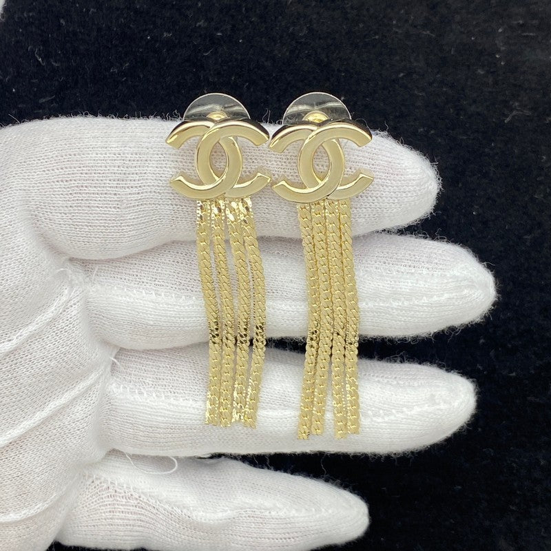 Chanel Long Tassel Gold 18K Gold Earrings