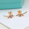 Tiffany Knot Pink Diamonds 18K Gold Earrings