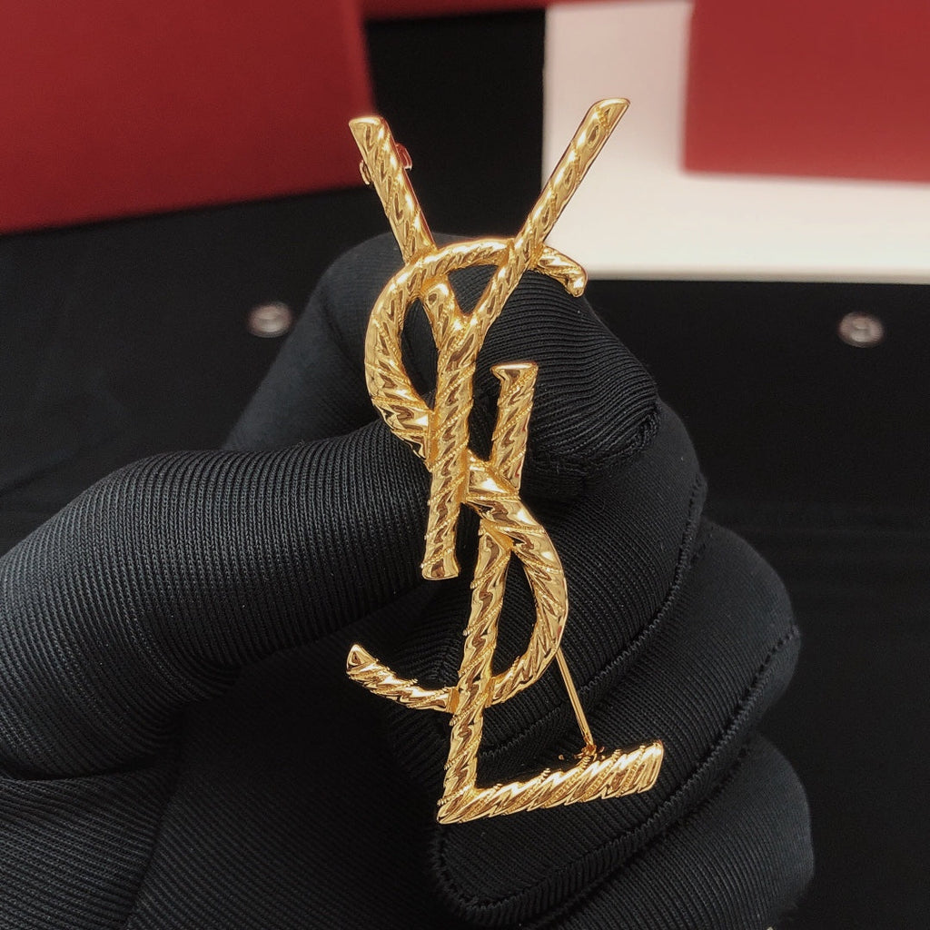 YSL Gold 18K Gold Brooch