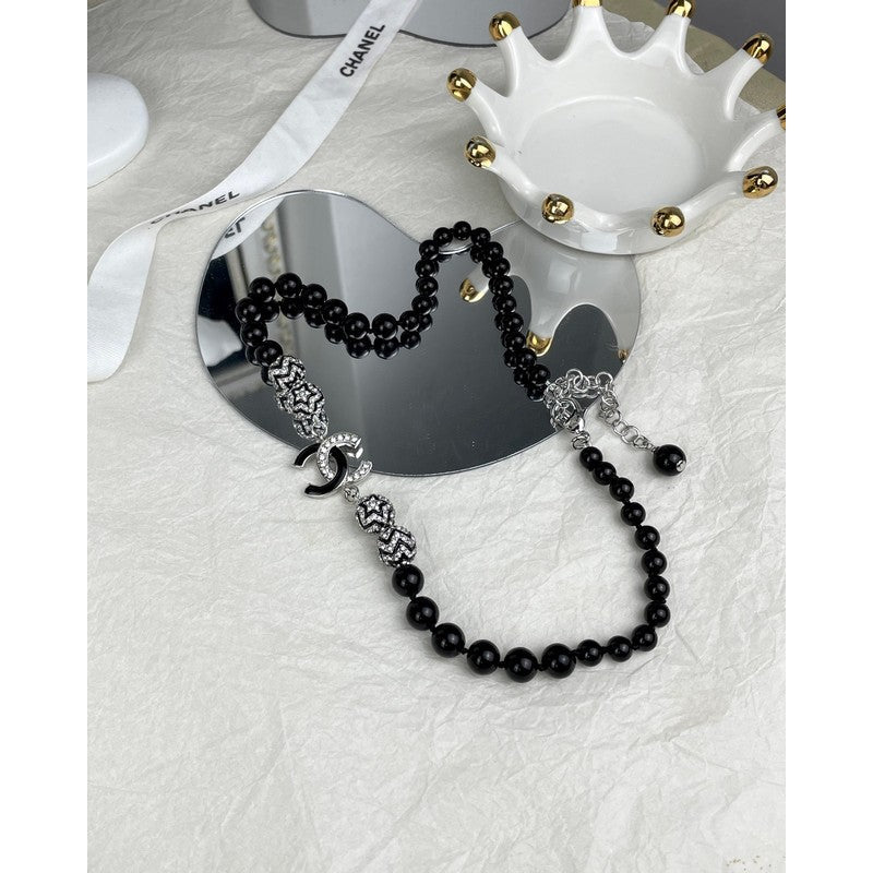 Chanel 24C Black Diamond 18K Gold Necklace