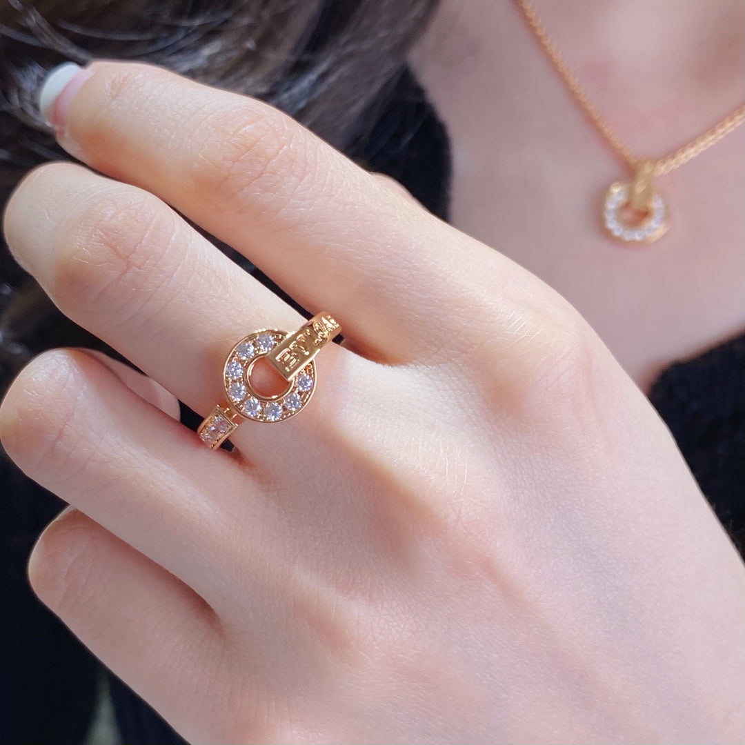 Bvlgari Diamond 18K Gold Ring