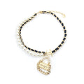 Chanel Pearl Bag Pendant 18K Gold Necklace
