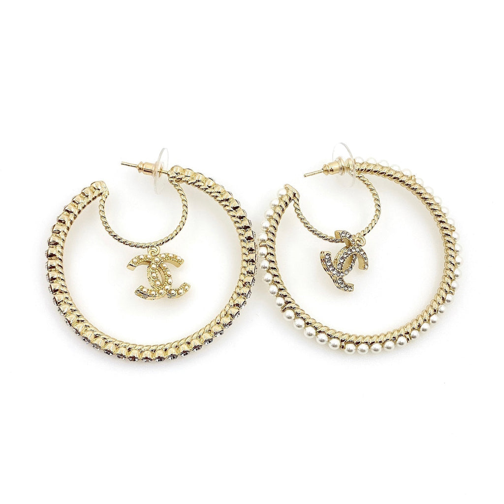 Chanel Circle 18K Gold Earrings