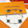 Louis Vuitton Blossom Green Flower 18K Gold Bracelet