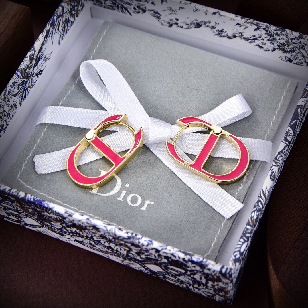 Dior 30 Montaigne Rani Pink 18K Gold Earrings