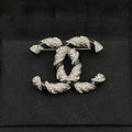 Chanel Black & Diamond 18K White Gold Brooch