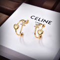 Celine Heart 18K Gold Earrings