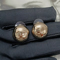 Chanel Gold Round 18K Gold Earrings