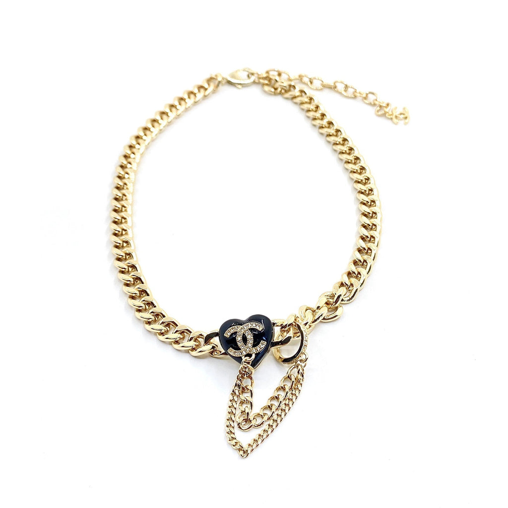 Chanel Black Choker 18K Gold Necklace