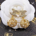 Chanel Ball Drop 18K Gold Earrings