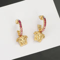 Ver Pink Crystals 18K Gold Earrings