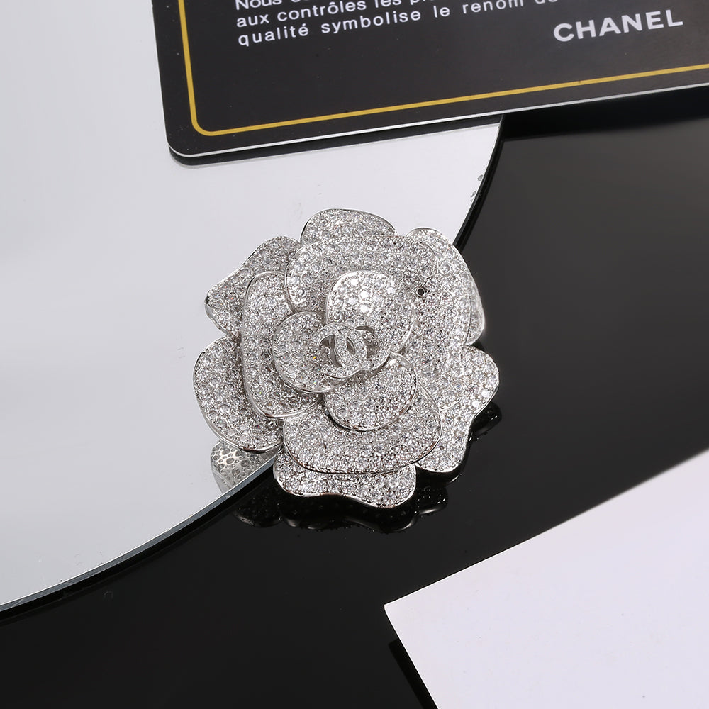 Chanel Camellia Diamonds 18K Gold Brooch