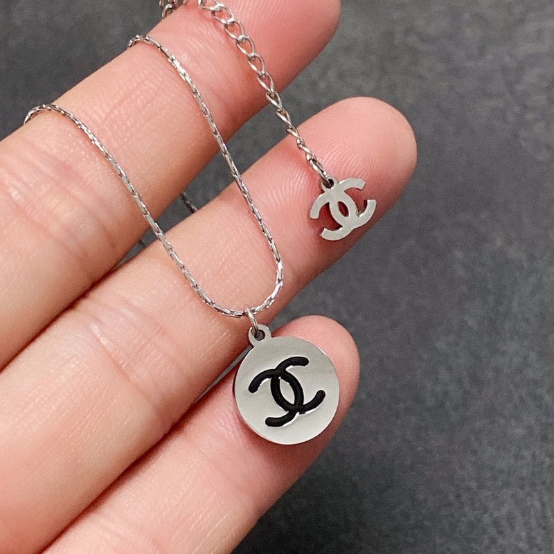 Chanel Round Logo 18K Gold Necklace