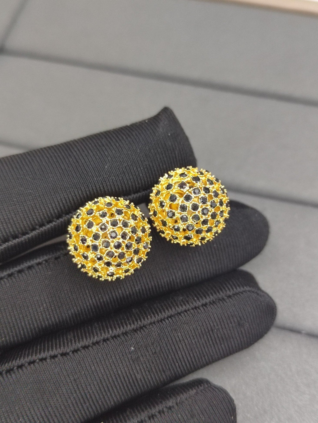 Dior Tribales Black Stone-Effect Resin Pearls 18K Gold Earrings