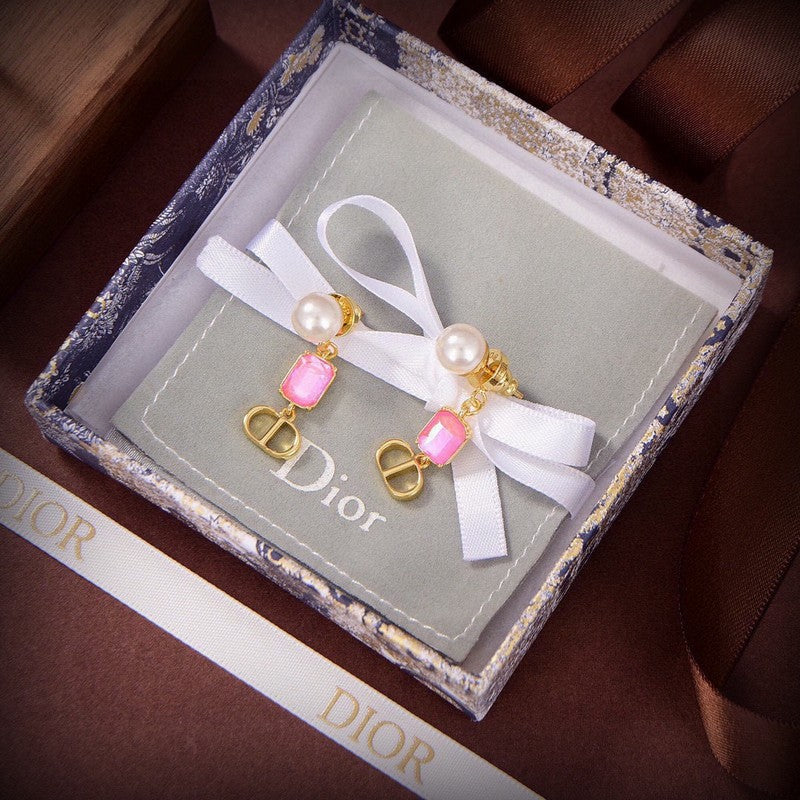 Dior Petit Crystal 18K Gold Earrings