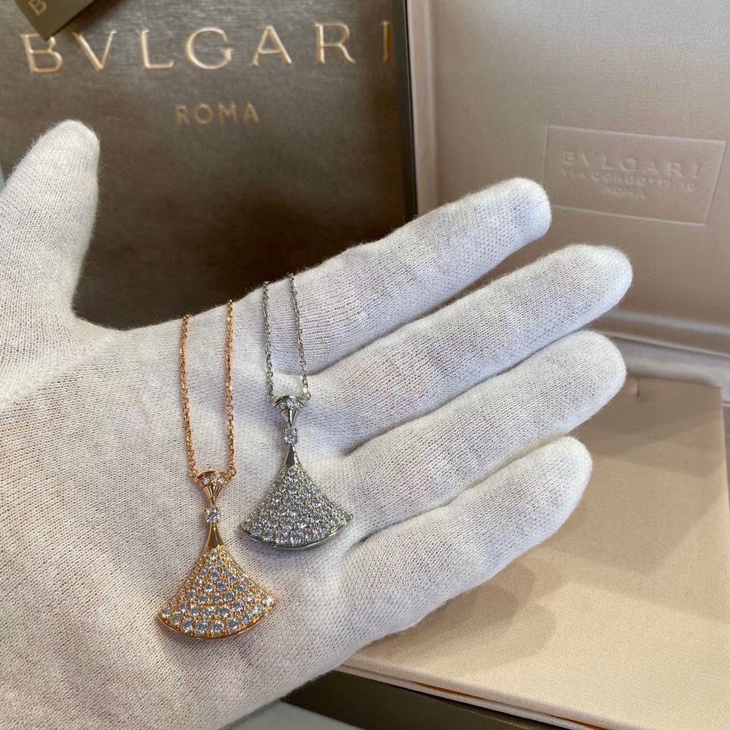 Bvlgari BVLGARI Dream Pave Diamond 18K Gold Necklace
