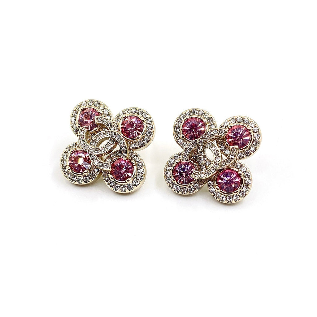 Chanel Pink Diamonds 18K Gold Earrings