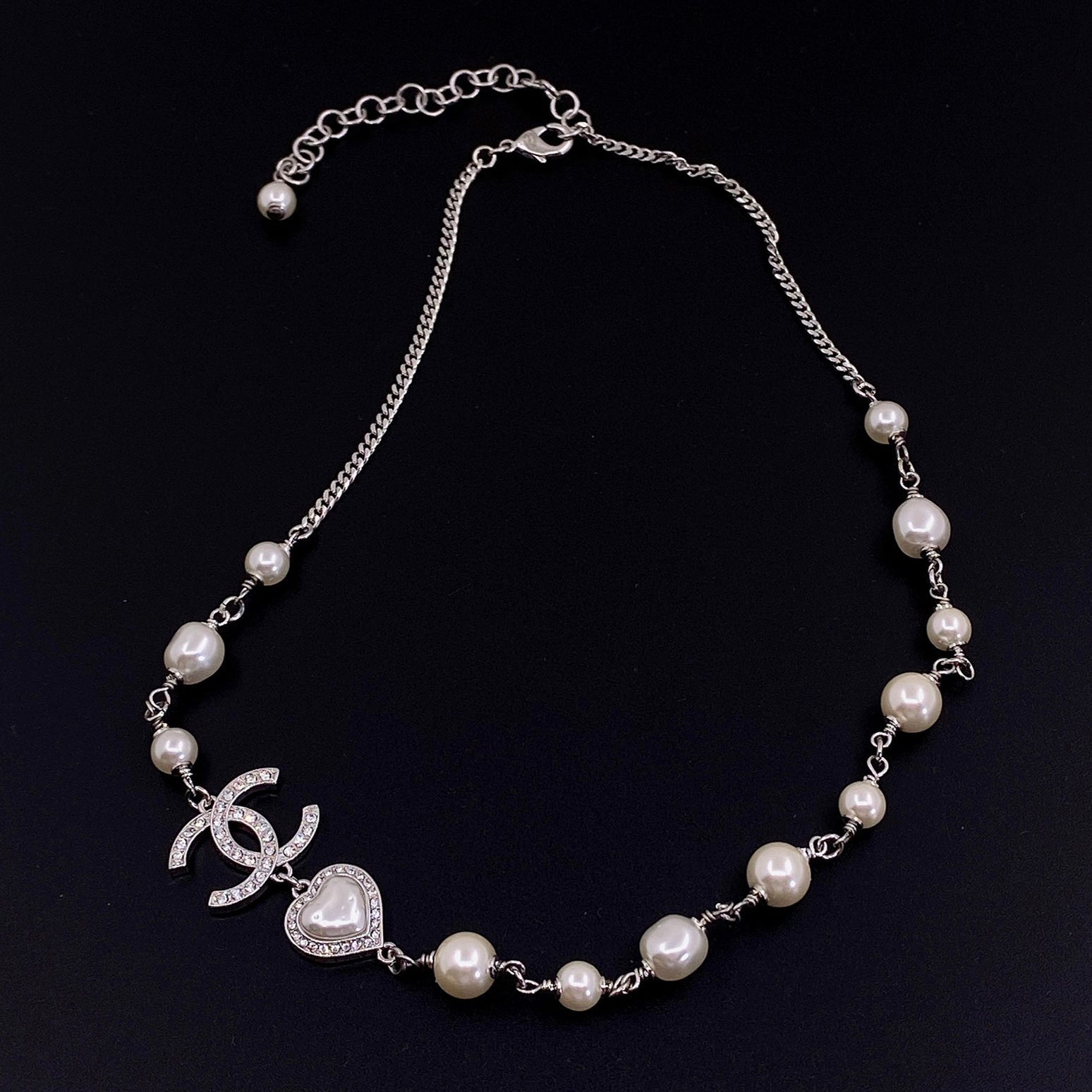 Pearls Crystals 18K Gold Necklace